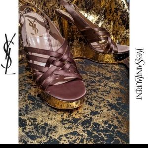YSL Yves Saint laurent Patent Leather wedges
